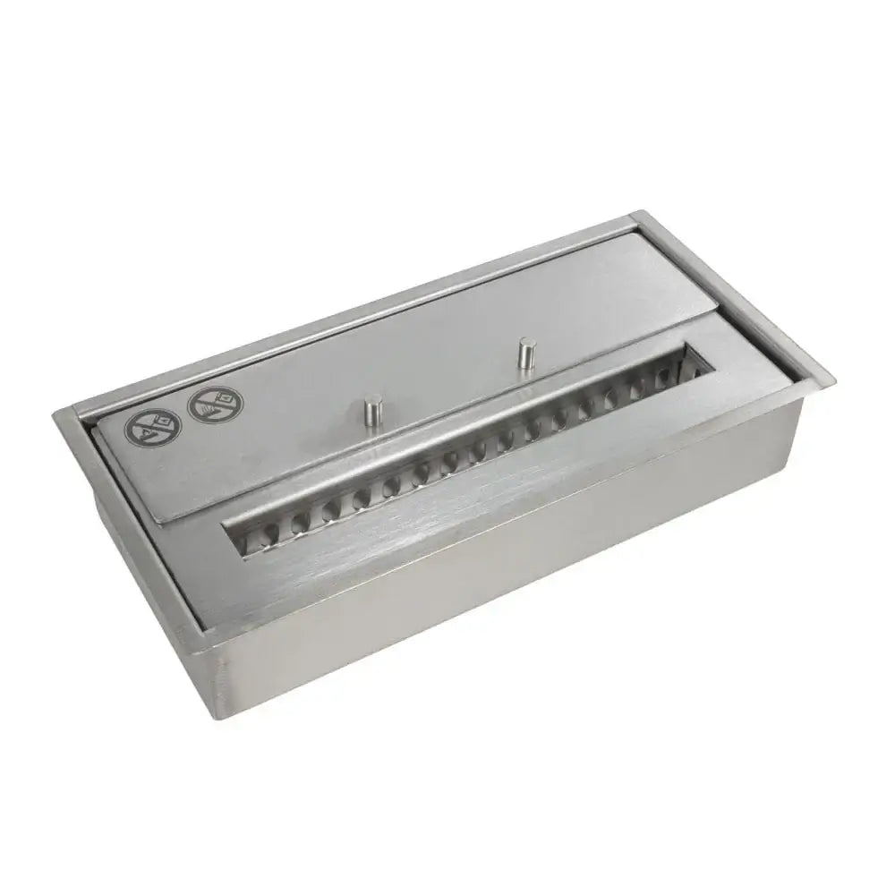 Deluxe Bio Burner in stainless steel, 1.5L with a sleek design for indoor use, ideal for fireplace upgrades.