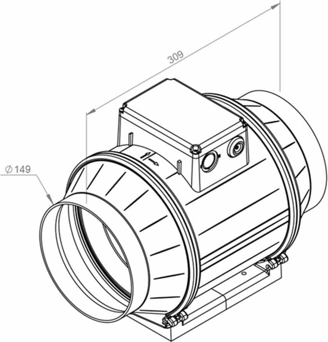 INLINE TUBE FAN RUCK EM 150L E2M 01