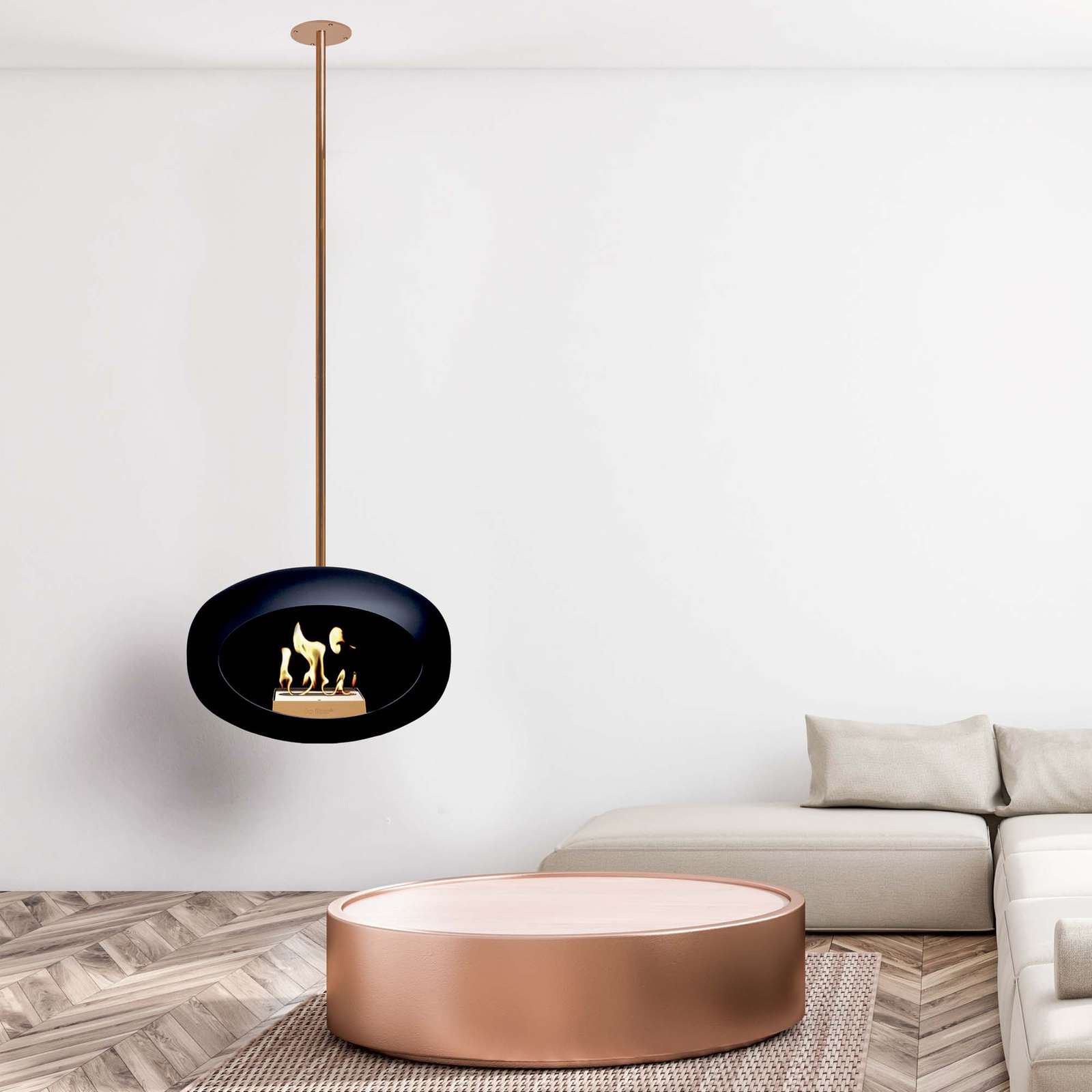 Hanging Bioethanol Fireplace Le Feu Dome Sky - Black