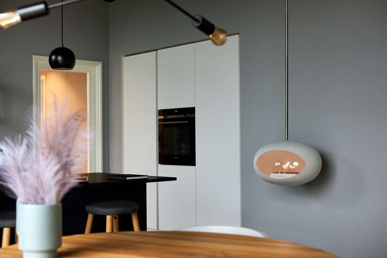 Hanging Bioethanol Fireplace Le Feu Dome Sky - White