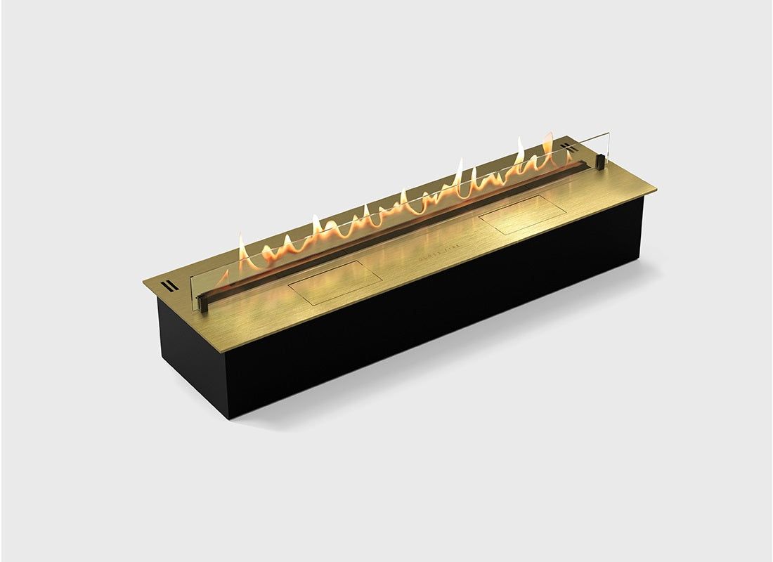 DALEX 700 gold plus automatic bioethanol fireplace with adjustable flame control and sleek design.