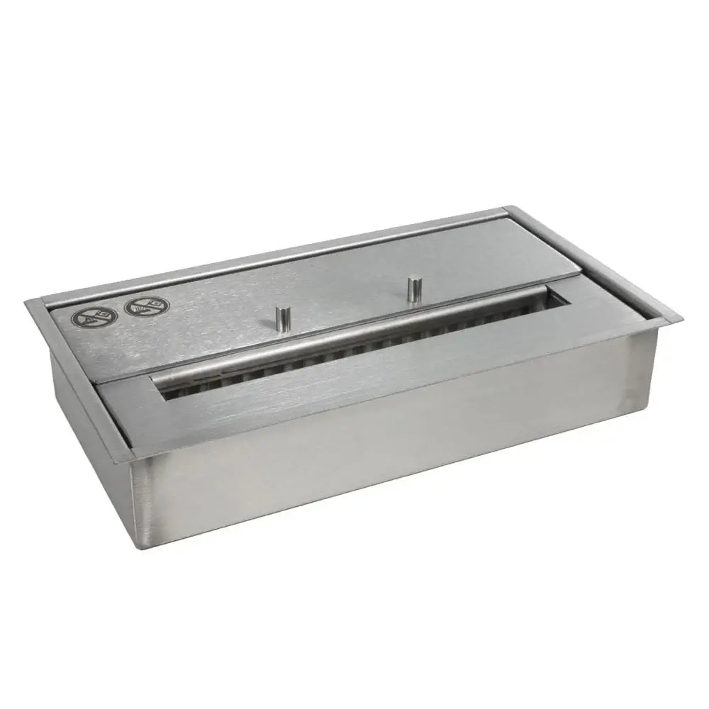 Deluxe Bio Burner in stainless steel, 2.0L, designed for indoor use with long burn time of up to 8 hours.