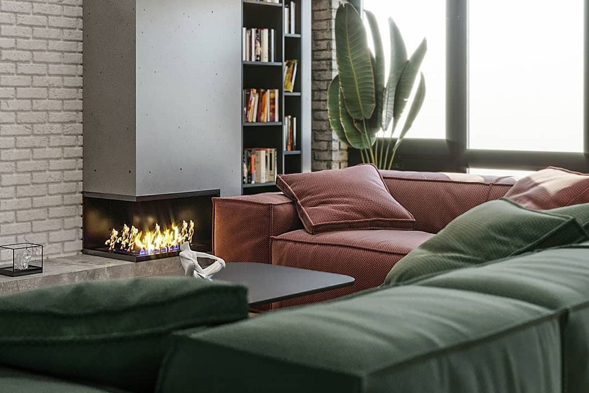 DALEX 900 Сorner - аrt.01 Automatic Bioethanol Fireplace Auto smart wifi bioethanol fireplaces
