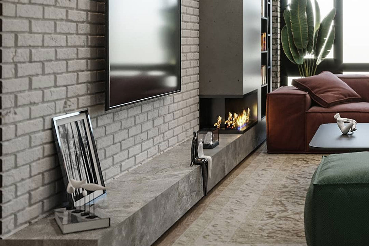 DALEX 900 Сorner - аrt.01 Automatic Bioethanol Fireplace Auto smart wifi bioethanol fireplaces