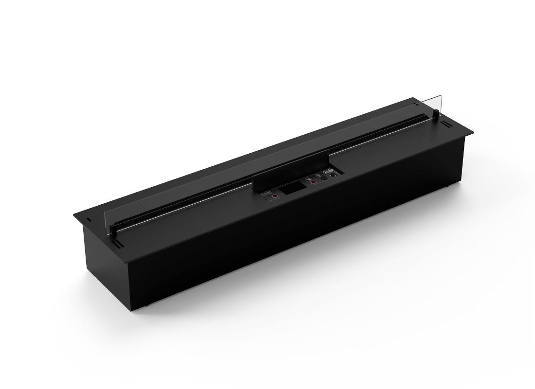 Automatic bioethanol fireplace DALEX Touch 1000 with electronic controls and safety features.
