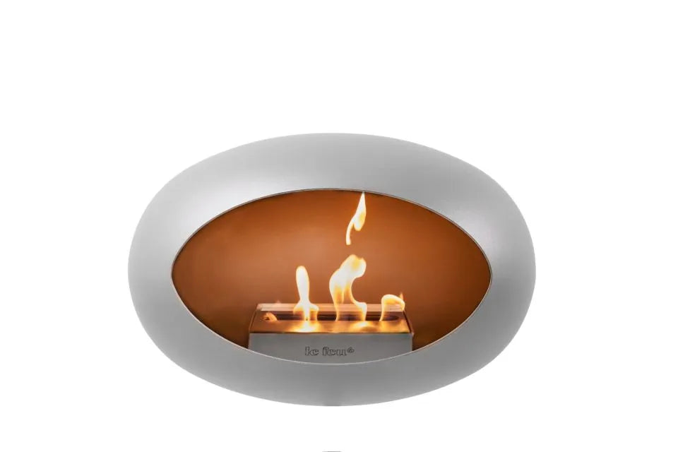 Freestanding Bioethanol Fireplace Le Feu Dome Ground Low - Nickel