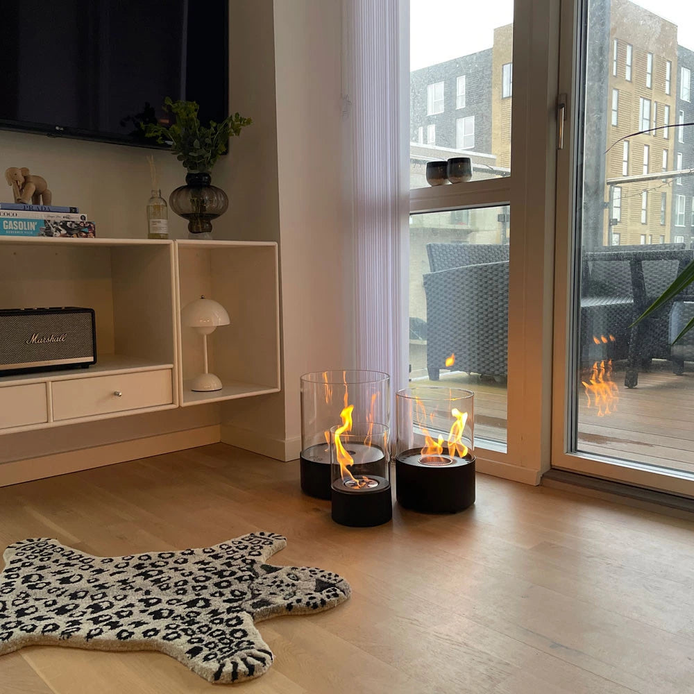 Kennington Round Tabletop Bioethanol Fireplace - Black