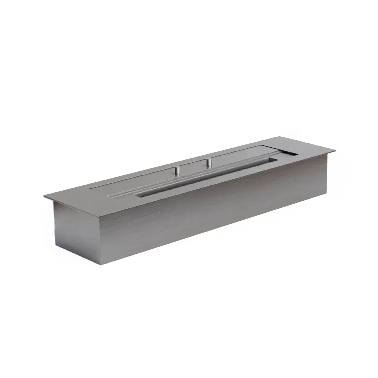 Superior 2L stainless steel ethanol burner for DIY bioethanol fireplaces, dimensions 45 cm wide.