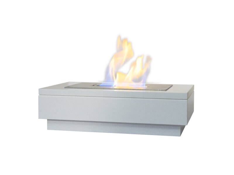 Acantha Altea White Marble Freestanding Bio Ethanol Fire, 3 Litre Capacity