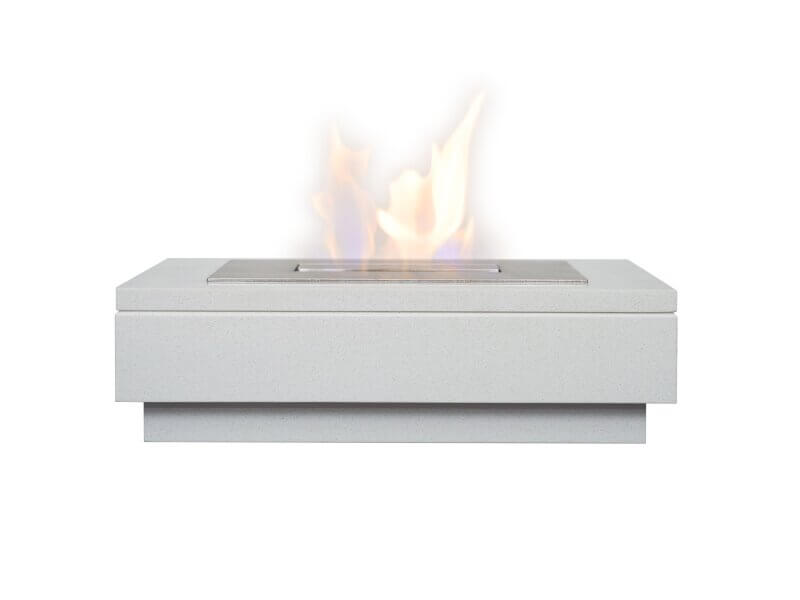 Acantha Altea White Marble Freestanding Bio Ethanol Fire, 3 Litre Capacity