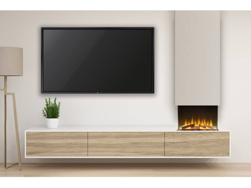 Adam Sahara Panoramic Media Wall Electric Fire, 22 Inch