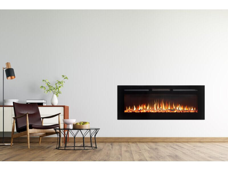 Adam Orlando Inset / Wall Mounted Electric Fire, 50 Inch