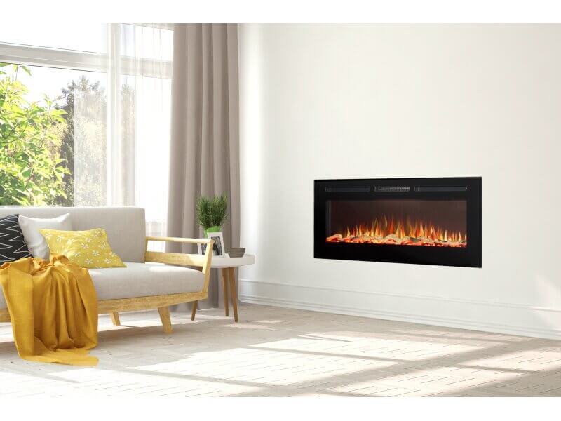 Adam Orlando Inset / Wall Mounted Electric Fire, 50 Inch