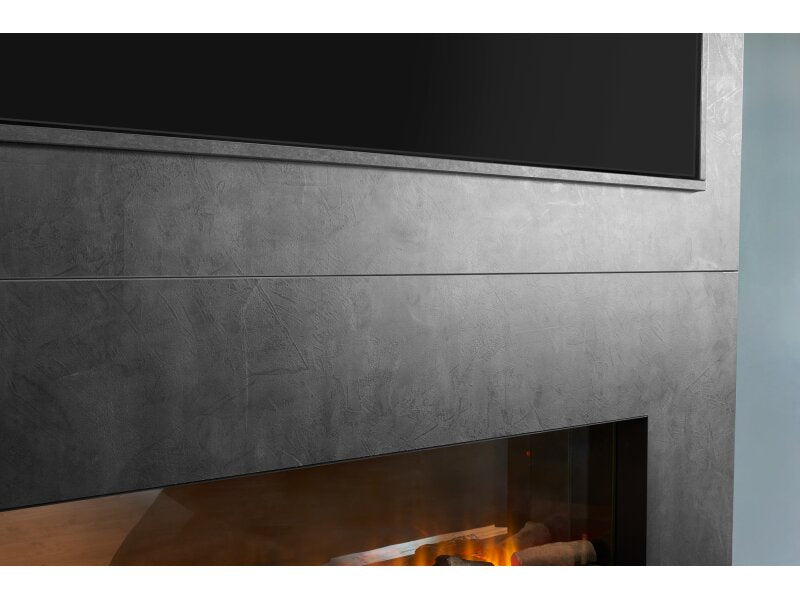 Acantha Nexus Pre-Built Slate Venetian Plaster Effect Fully Inset Media Wall with TV Recess