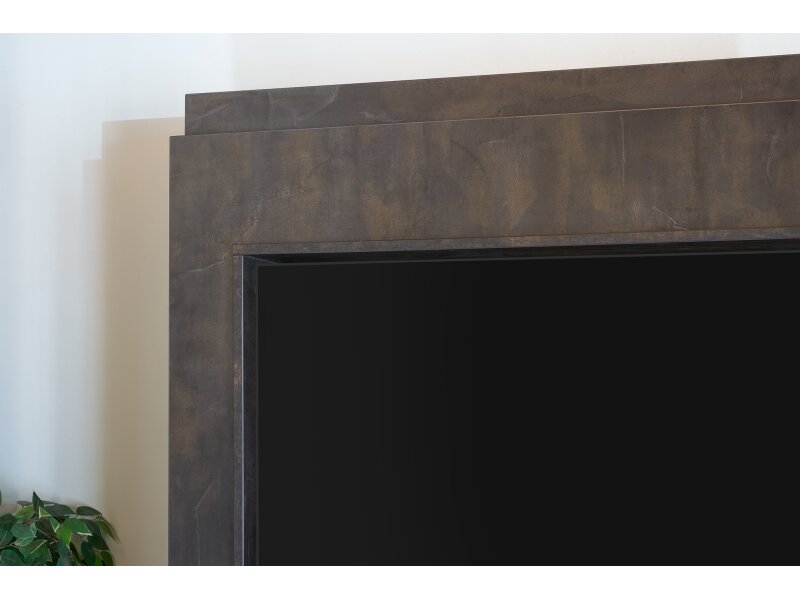 Acantha Nexus Pre-Built Bronze Venetian Plaster Effect Fully Inset Media Wall with TV Recess