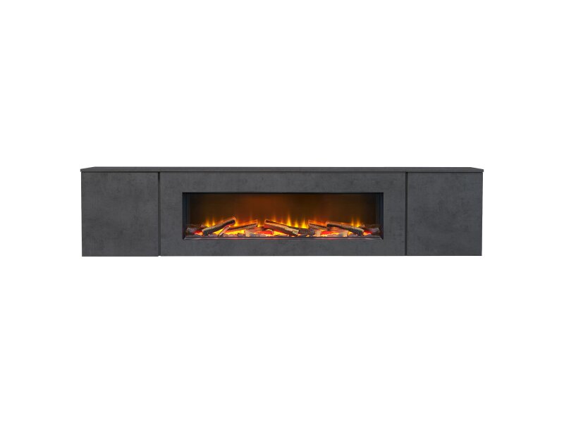 Acantha Orion Electric Floating Media Wall Suite in Slate Effect, 91 Inch