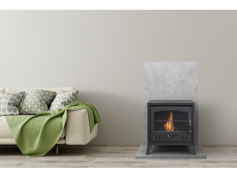 OKO S4 Bio Ethanol Stove in Charcoal Grey