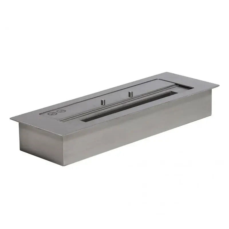 Stainless steel 4.0L bioethanol burner, manual design, used for indoor heating and ambiance.