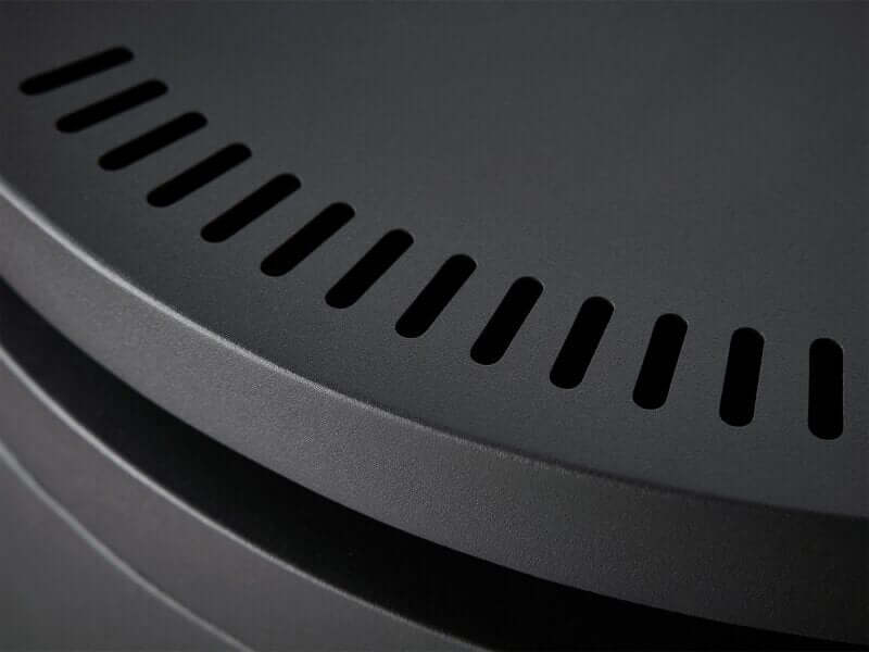 OKO S5 Bio ethanol Cylinder Stove with Tall Angled Metal Stove Pipe & Truncated Hearth