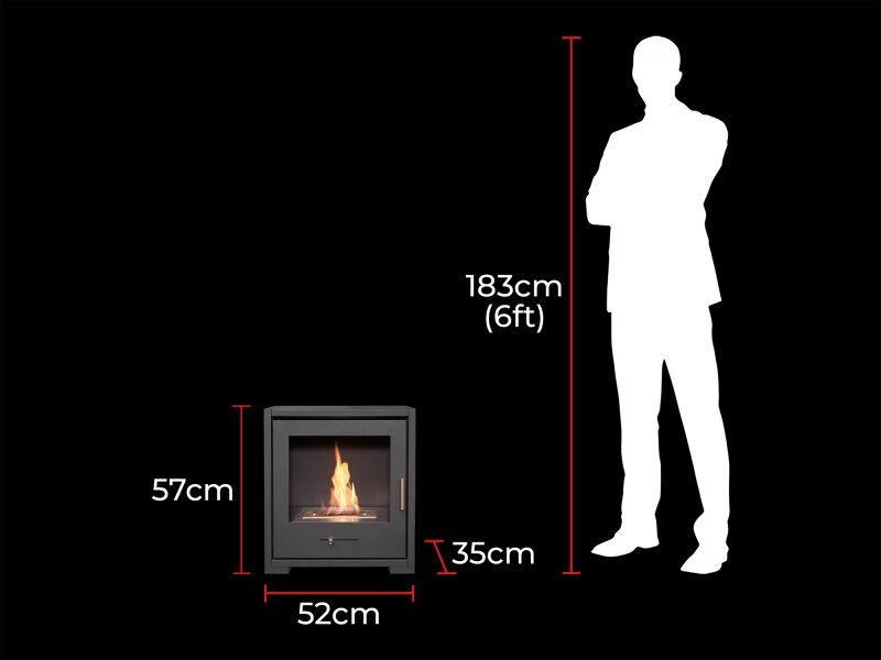 OKO S3 Bio Ethanol Stove in Charcoal Grey
