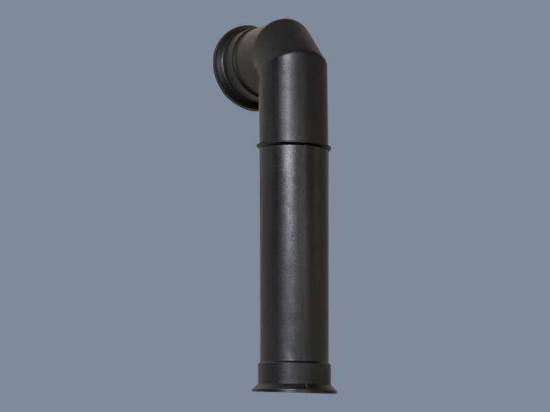 OKO S3 Bio Ethanol Stove in Charcoal Grey & Tall Angled Stove Pipe