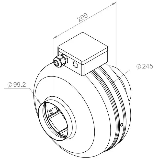 INLINE DUCT FAN RUCK RS 100L 20