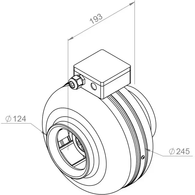 INLINE DUCT FAN RUCK RS 125L 20