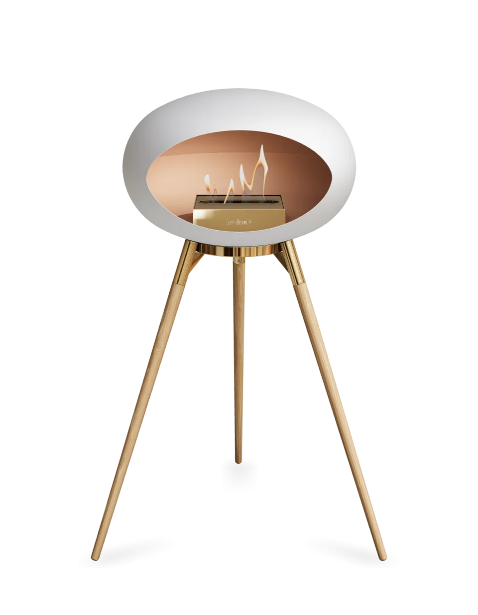 Freestanding Bioethanol Fireplace Le Feu Dome Ground High - White