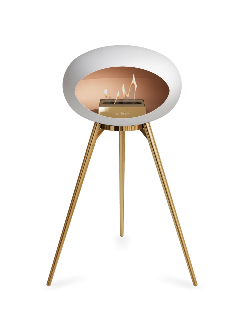 Freestanding Bioethanol Fireplace Le Feu Dome Ground High - White