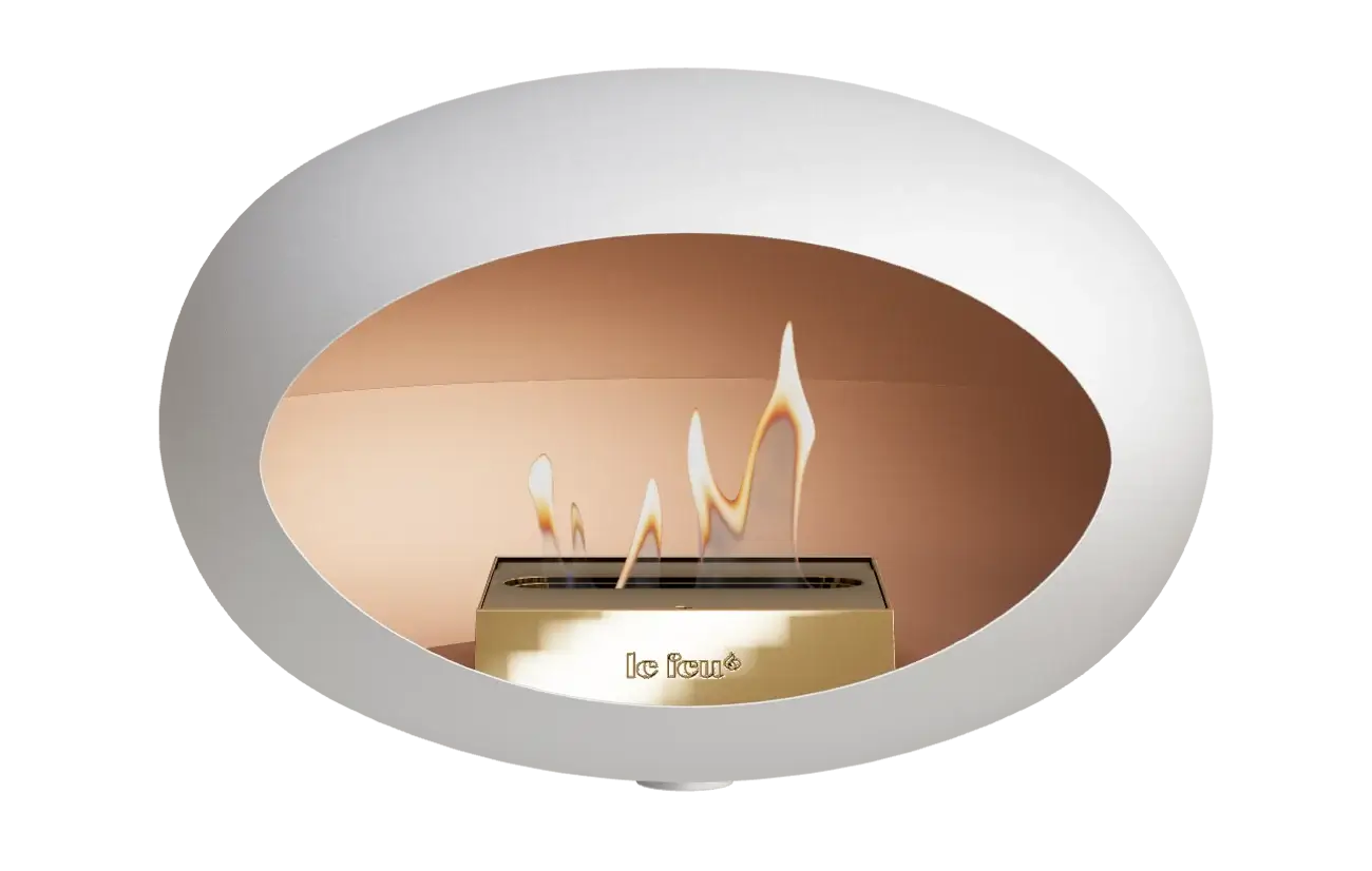 Le Feu Dome Wall Bio Ethanol Fireplace - White
