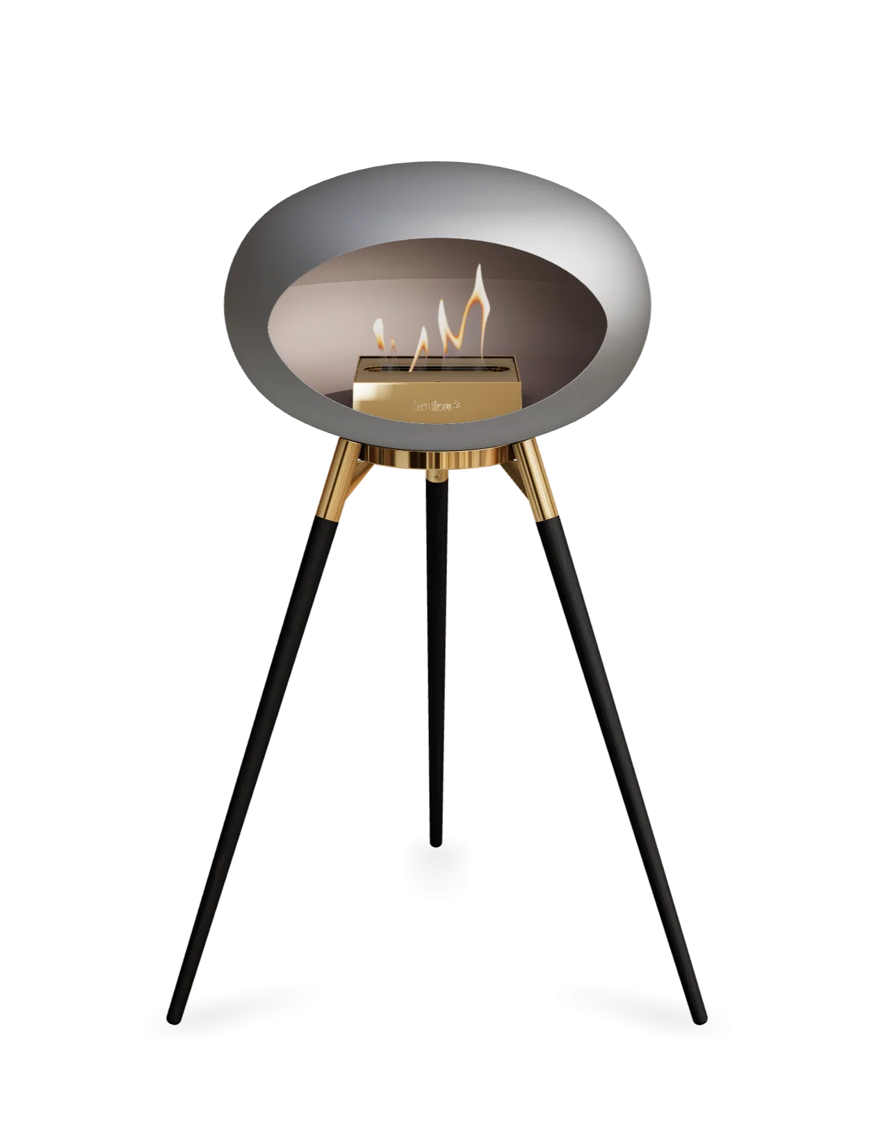 Freestanding Bioethanol Fireplace Le Feu Dome Ground High - Nickel