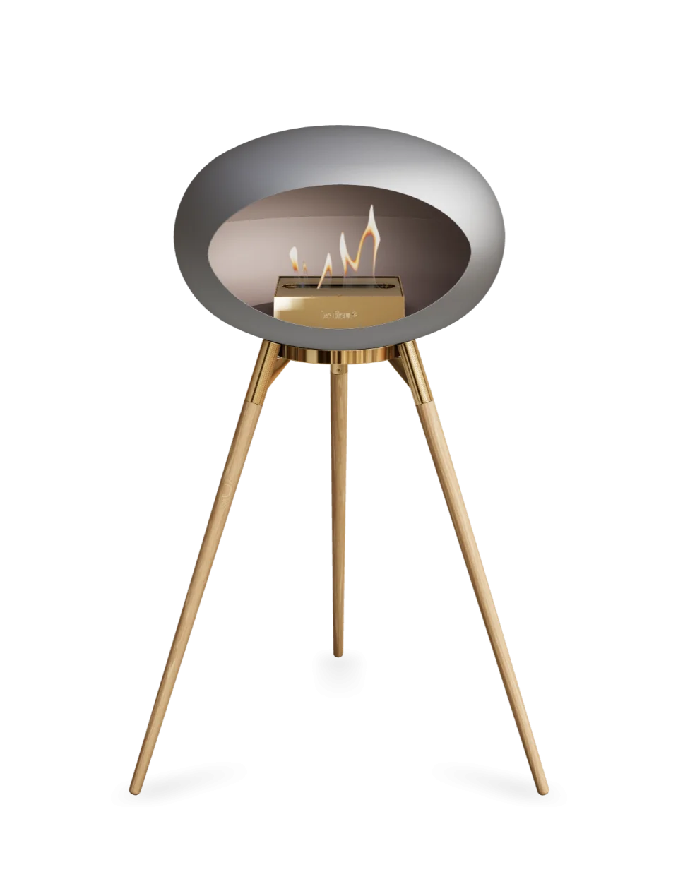 Freestanding Bioethanol Fireplace Le Feu Dome Ground High - Nickel