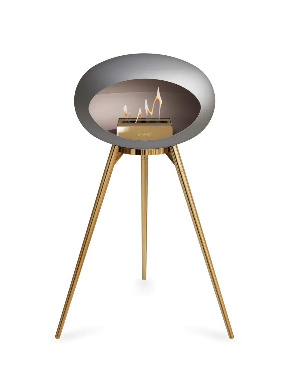 Freestanding Bioethanol Fireplace Le Feu Dome Ground High - Nickel