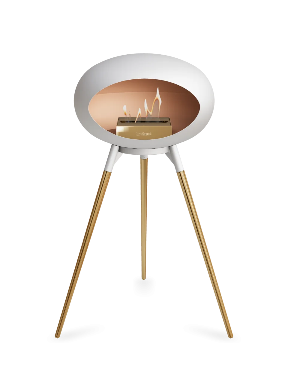 Freestanding Bioethanol Fireplace Le Feu Dome Ground High - White