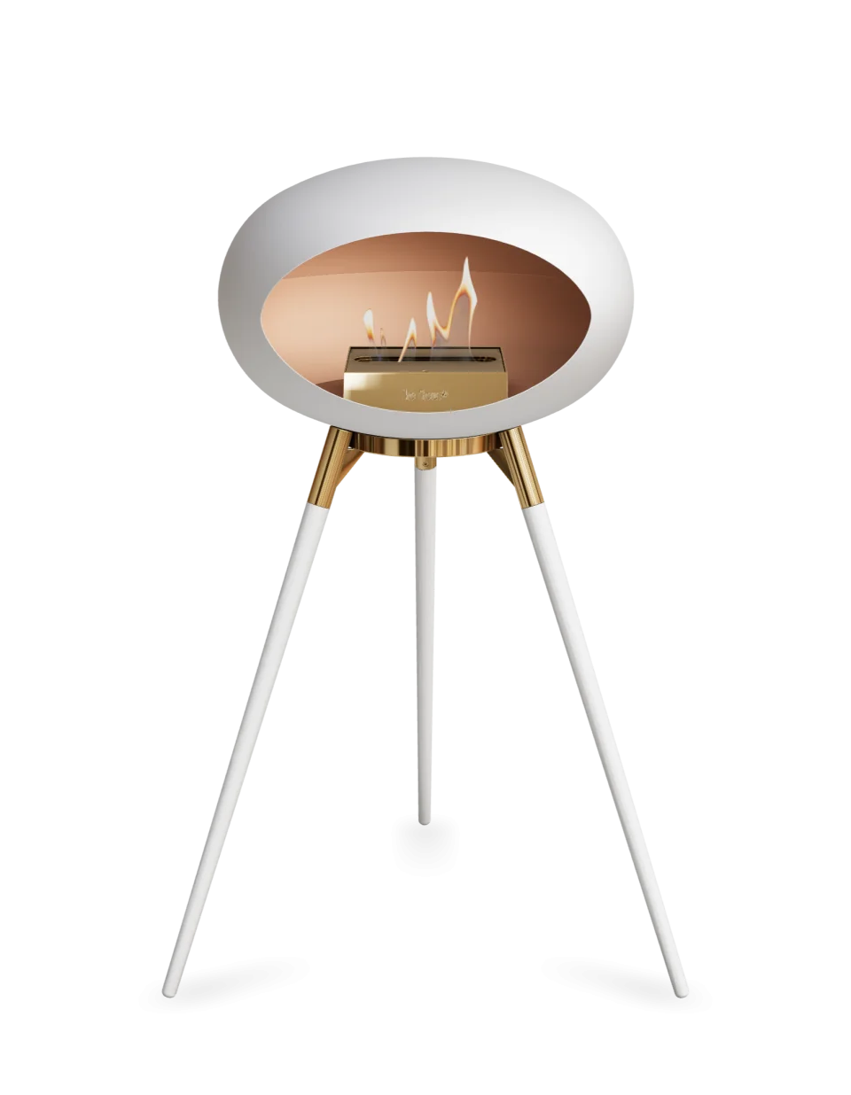 Freestanding Bioethanol Fireplace Le Feu Dome Ground High - White