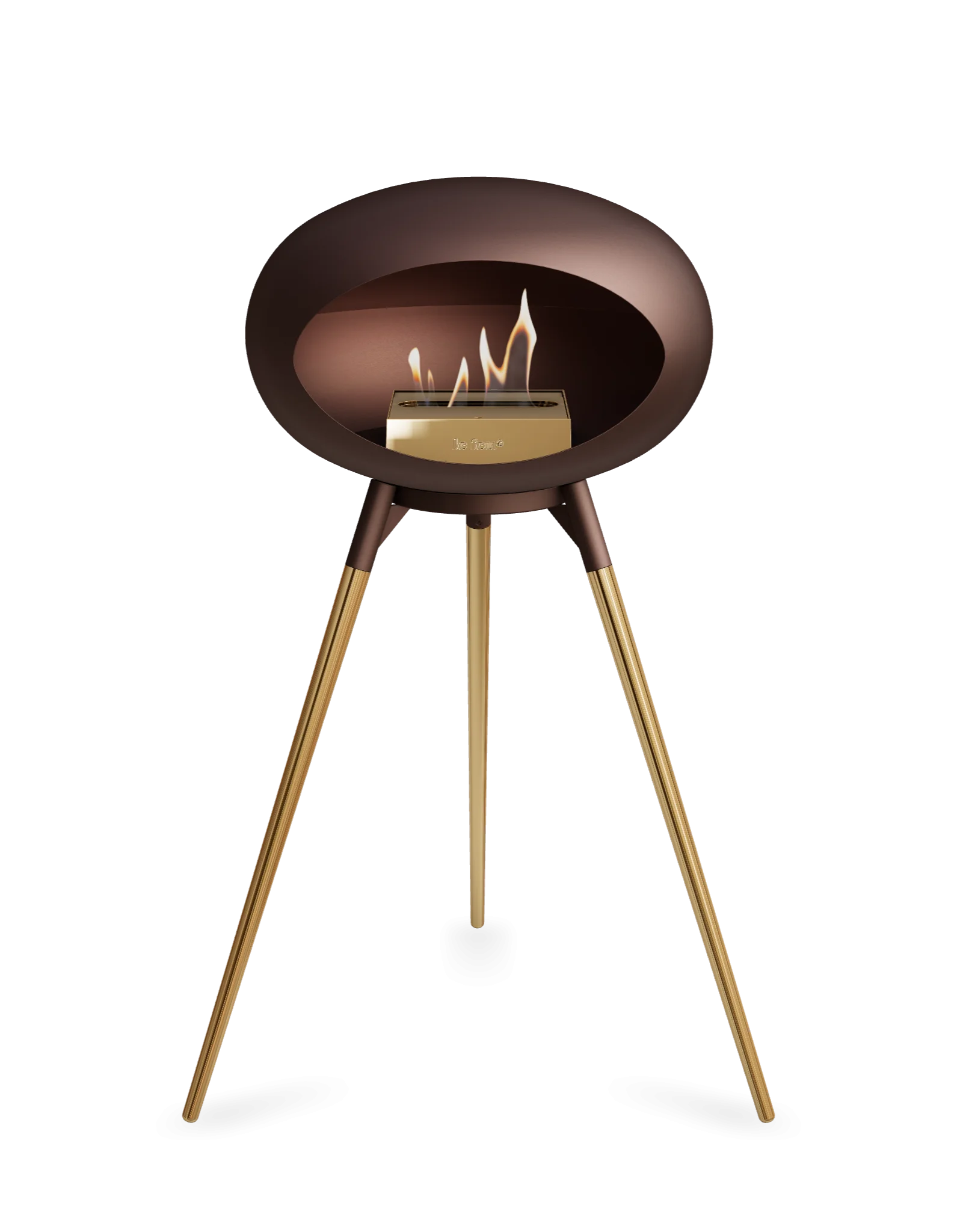 Freestanding Bioethanol Fireplace Le Feu Dome Ground High - Mocca