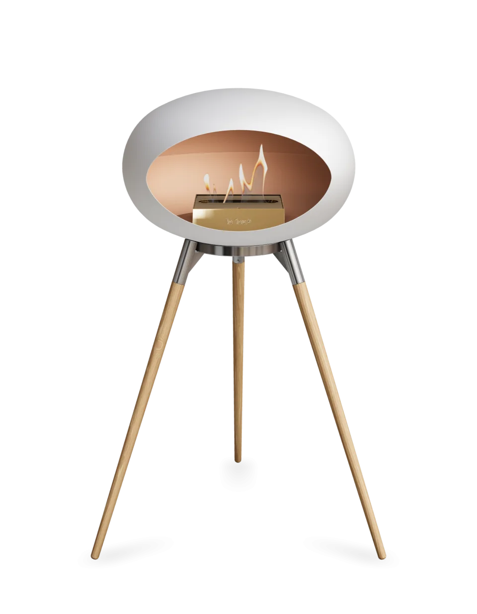 Freestanding Bioethanol Fireplace Le Feu Dome Ground High - White