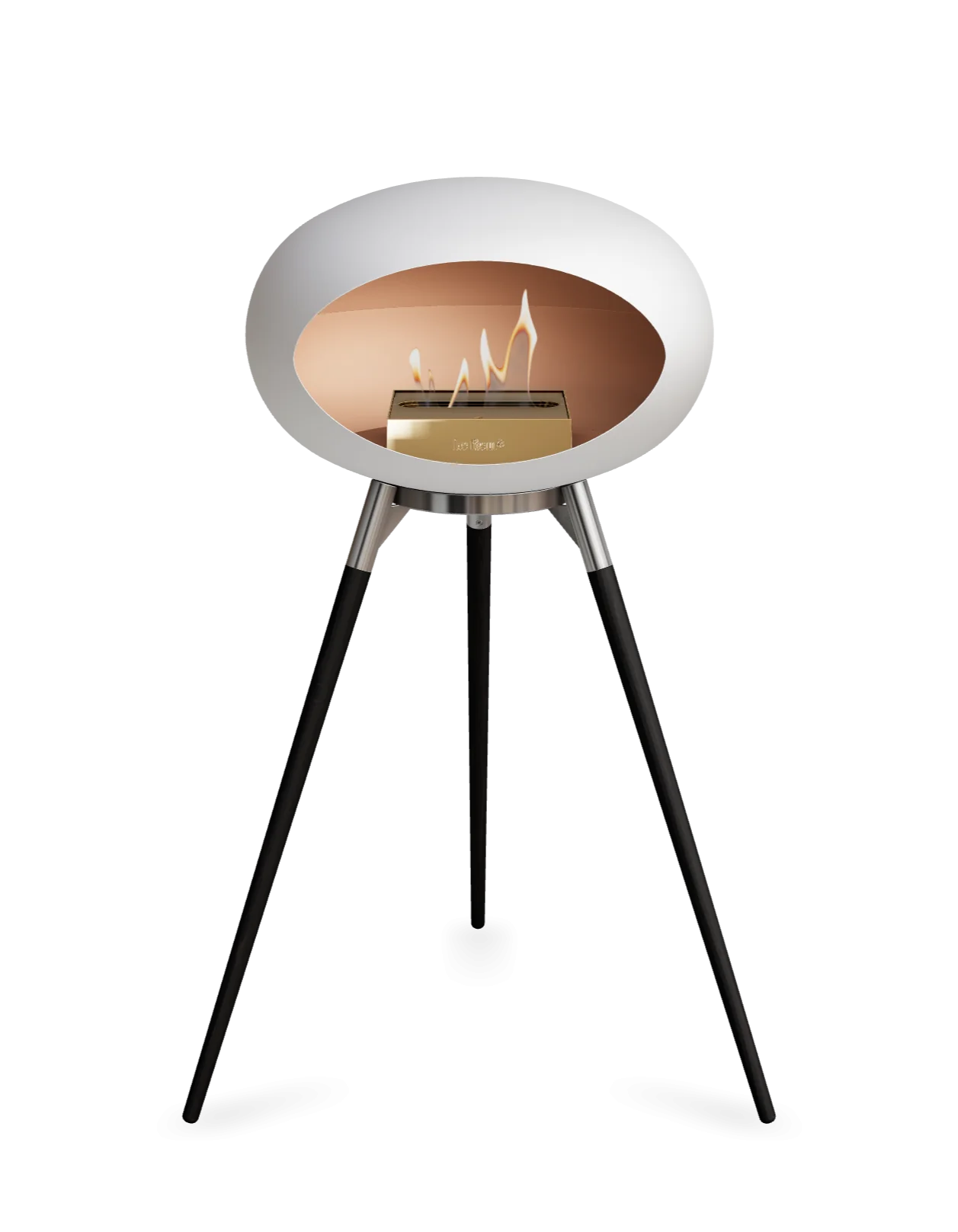 Freestanding Bioethanol Fireplace Le Feu Dome Ground High - White