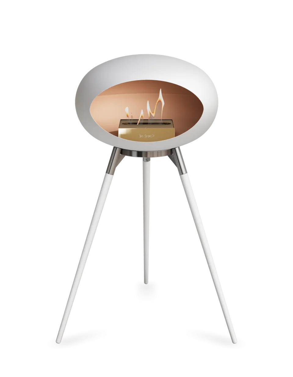 Freestanding Bioethanol Fireplace Le Feu Dome Ground High - White