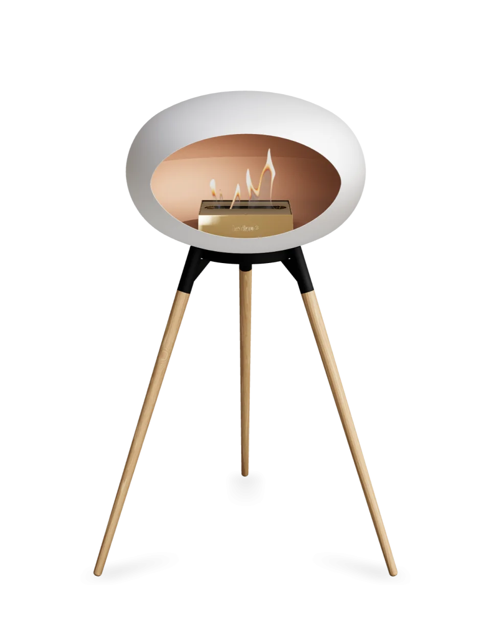 Freestanding Bioethanol Fireplace Le Feu Dome Ground High - White