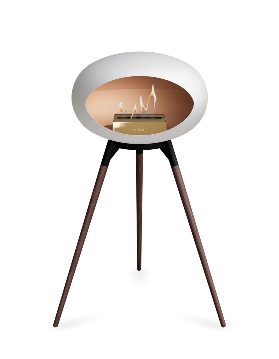 Freestanding Bioethanol Fireplace Le Feu Dome Ground High - White