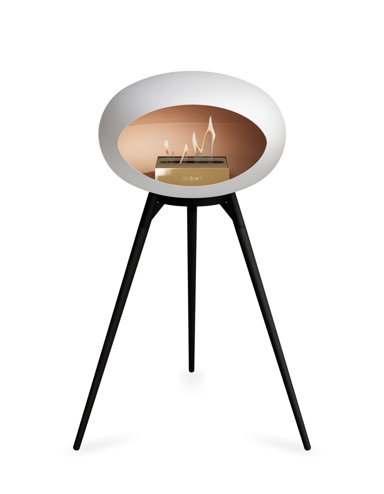 Freestanding Bioethanol Fireplace Le Feu Dome Ground High - White