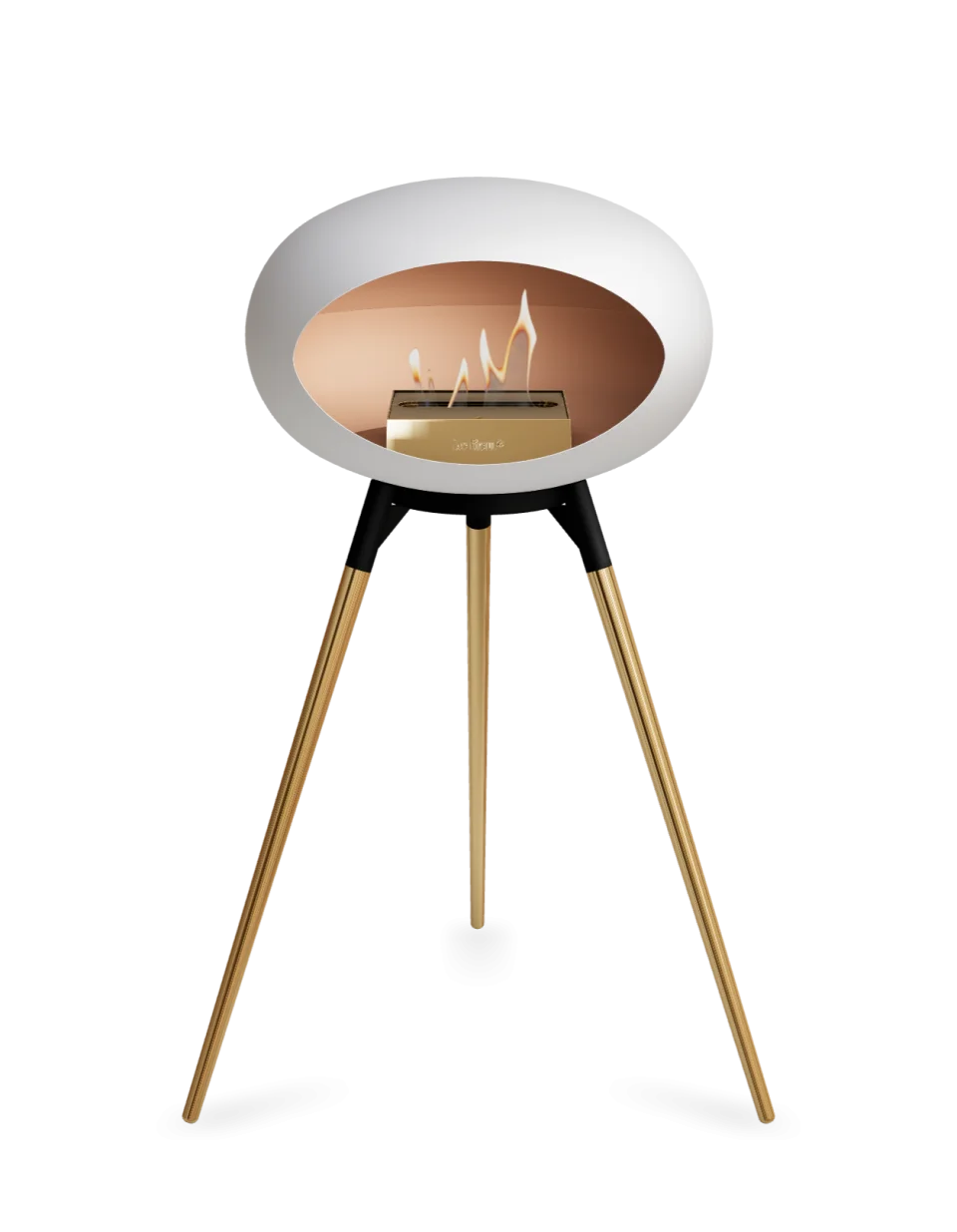 Freestanding Bioethanol Fireplace Le Feu Dome Ground High - White