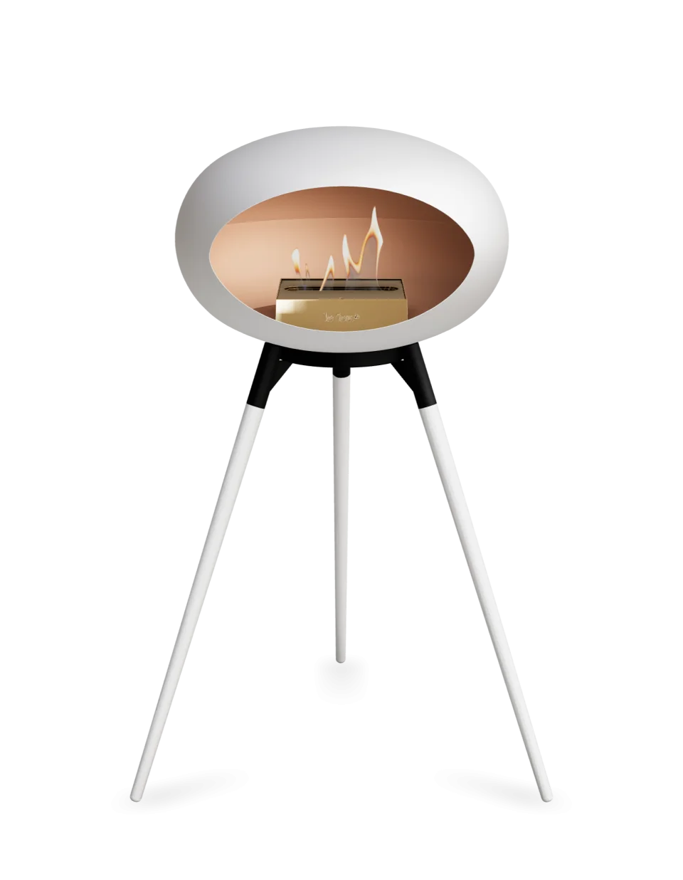 Freestanding Bioethanol Fireplace Le Feu Dome Ground High - White