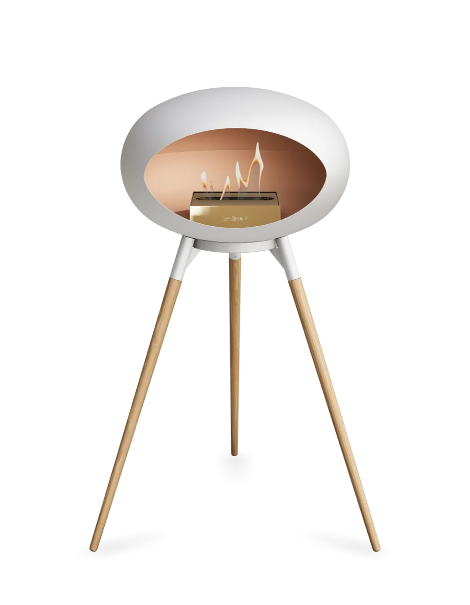 Freestanding Bioethanol Fireplace Le Feu Dome Ground High - White