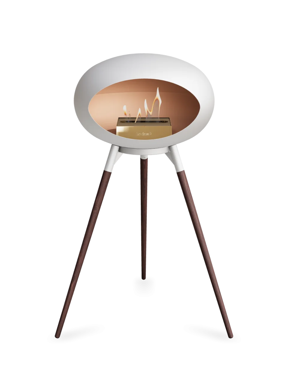 Freestanding Bioethanol Fireplace Le Feu Dome Ground High - White