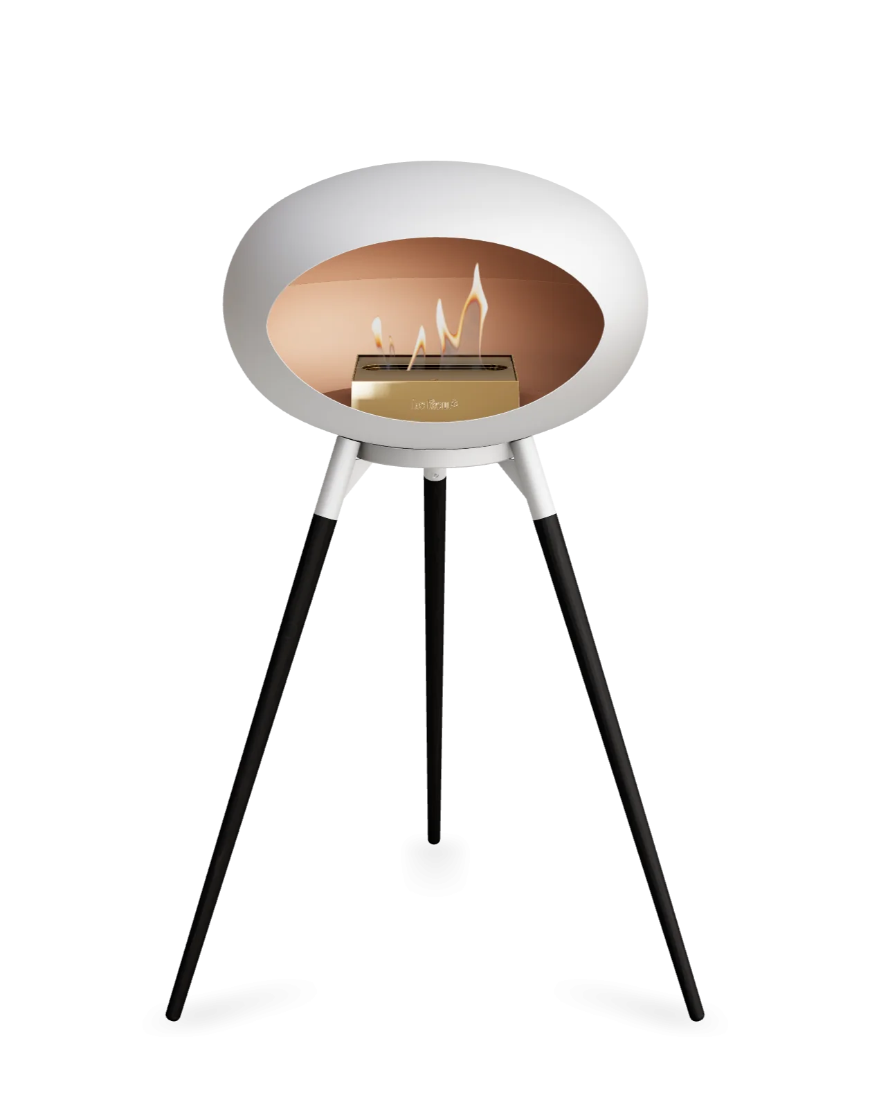 Freestanding Bioethanol Fireplace Le Feu Dome Ground High - White