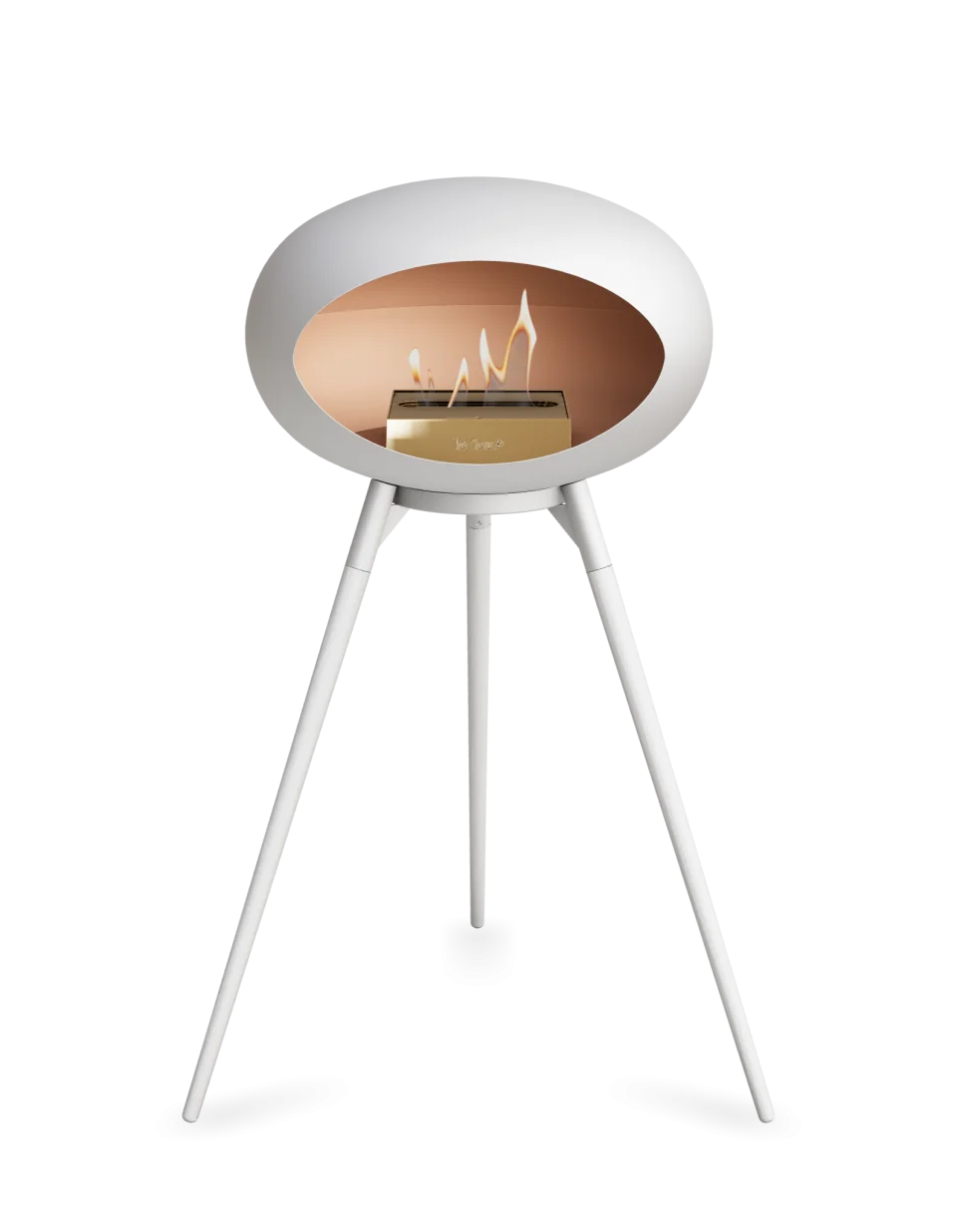 Freestanding Bioethanol Fireplace Le Feu Dome Ground High - White