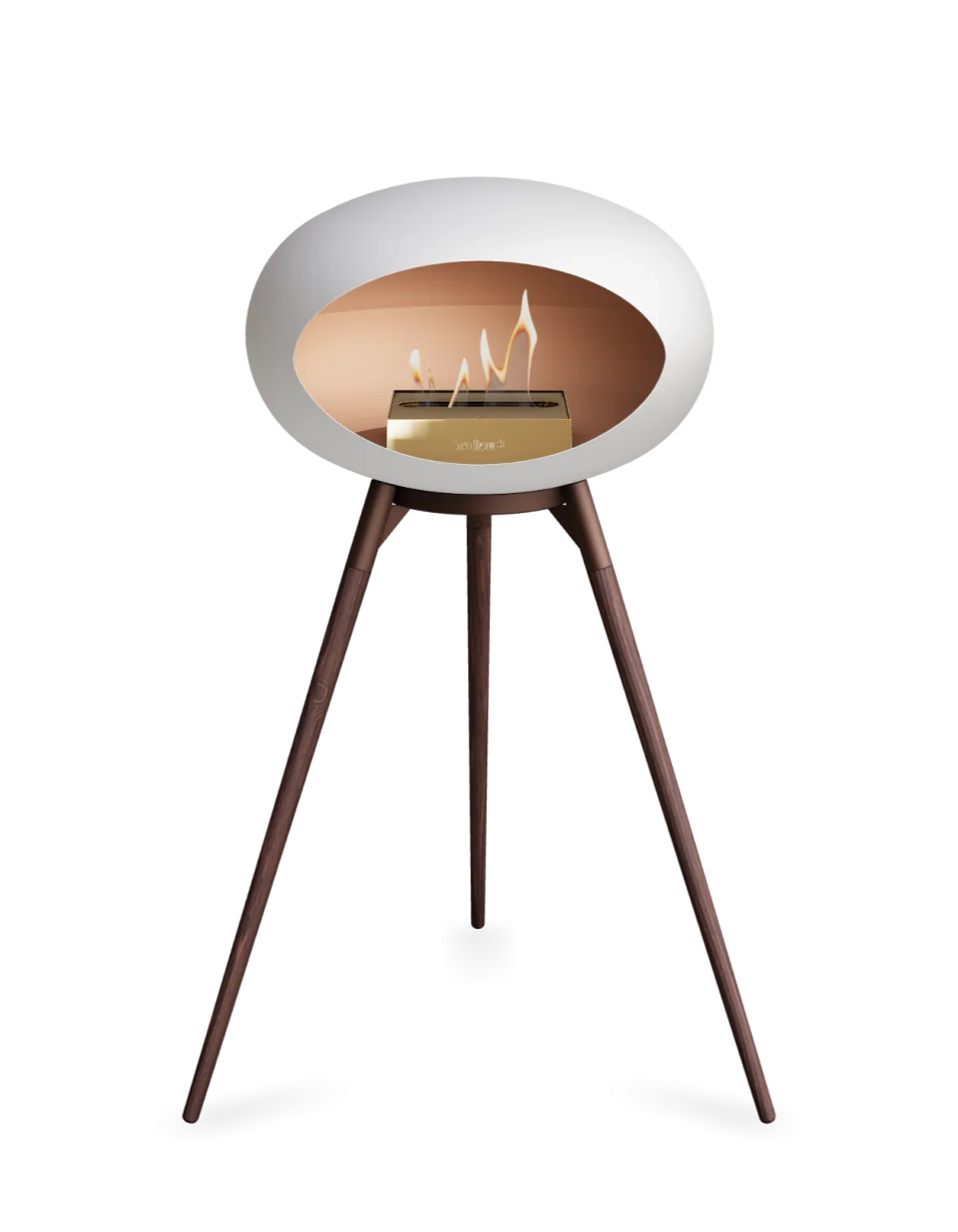 Freestanding Bioethanol Fireplace Le Feu Dome Ground High - White