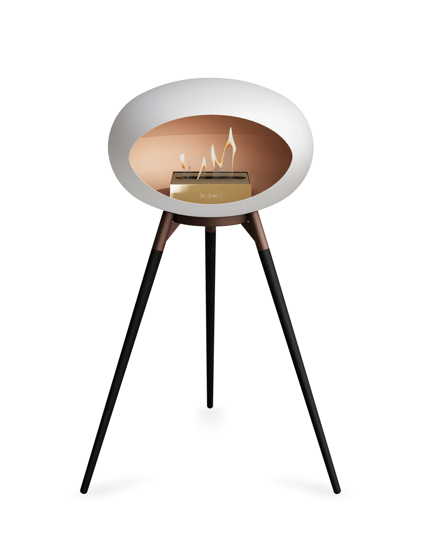 Freestanding Bioethanol Fireplace Le Feu Dome Ground High - White